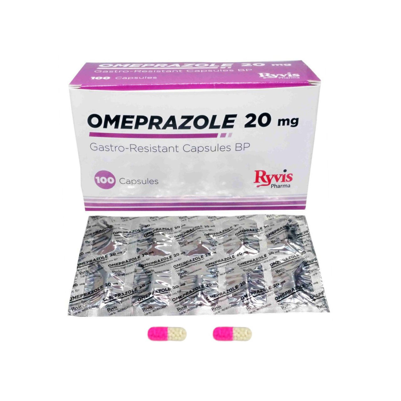 Omeprazole delayed release Capsules USP 20 mg | Ryvis Pharma